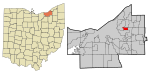 Cuyahoga County Ohio incorporated and unincorporated areas University Heights highlighted